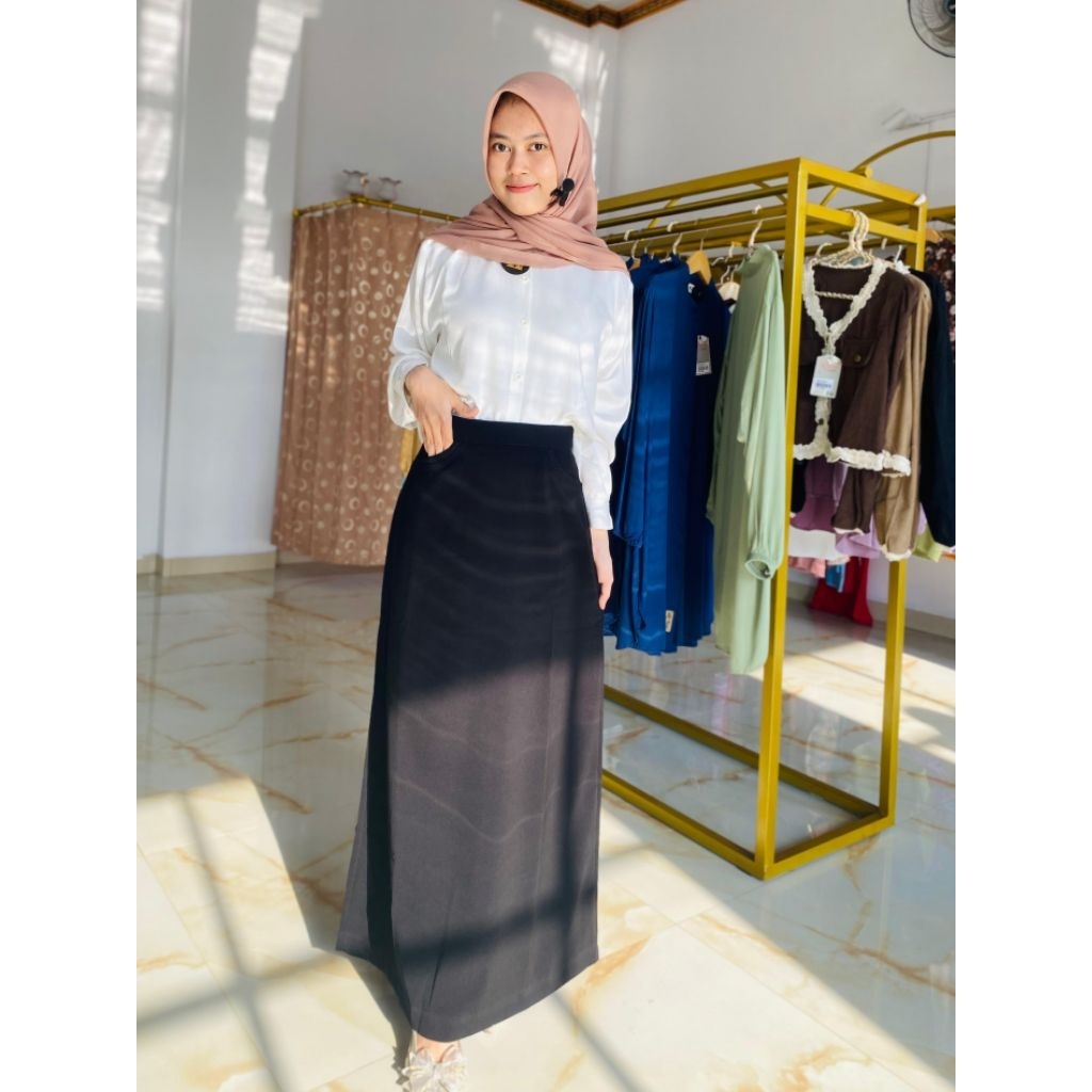 ROK KERJA KANTOR MODEL A  ORIGINAL CELLIA – Rok Kerja Stylish Ukuran Jumbo Nyaman Seharian