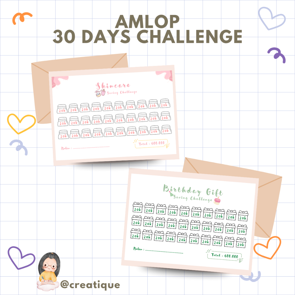 

Amplop Tabungan Saving Challenge 30 Days | Amplop Tantangan Budgeting