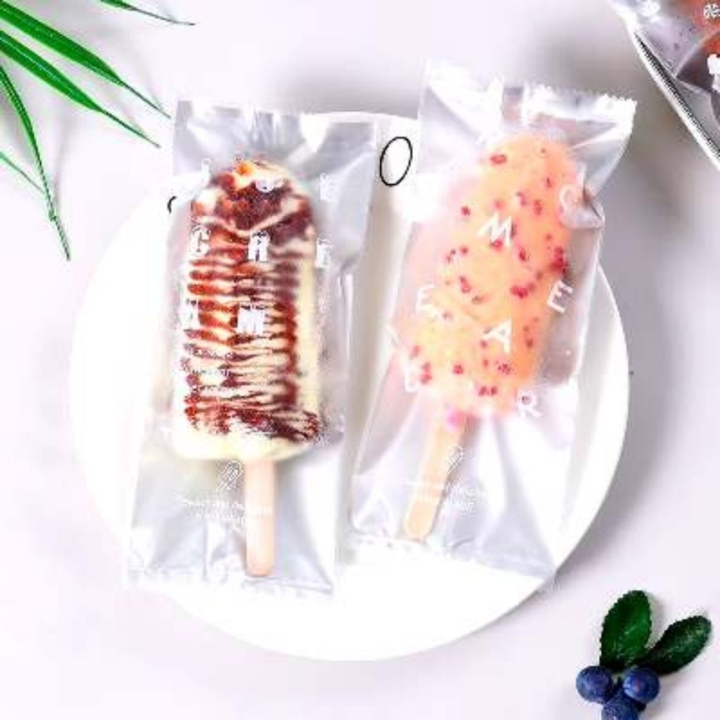 (10 Pcs) Plastik Seal Es Krim/ Plastik sealing packaging es krim es loli popsicle aneka size/Stick e