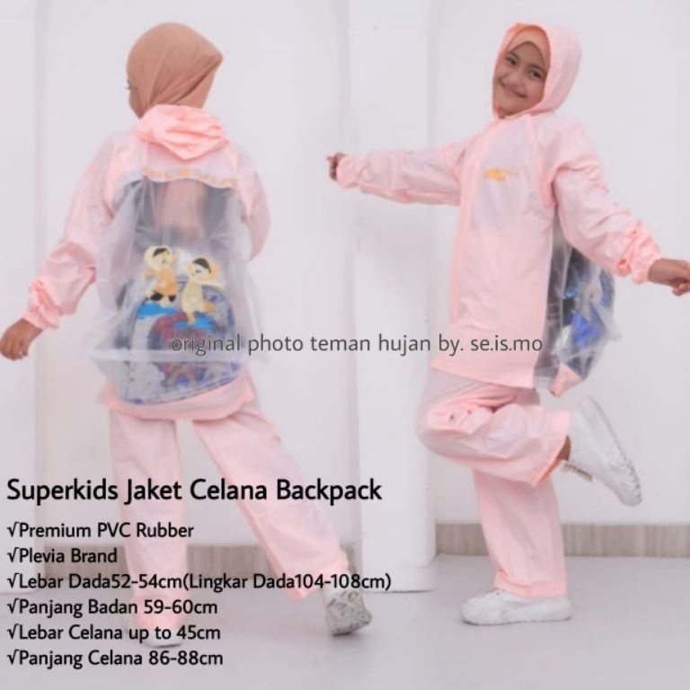 KODE M5H Superkids Jas Hujan Backpack Anak