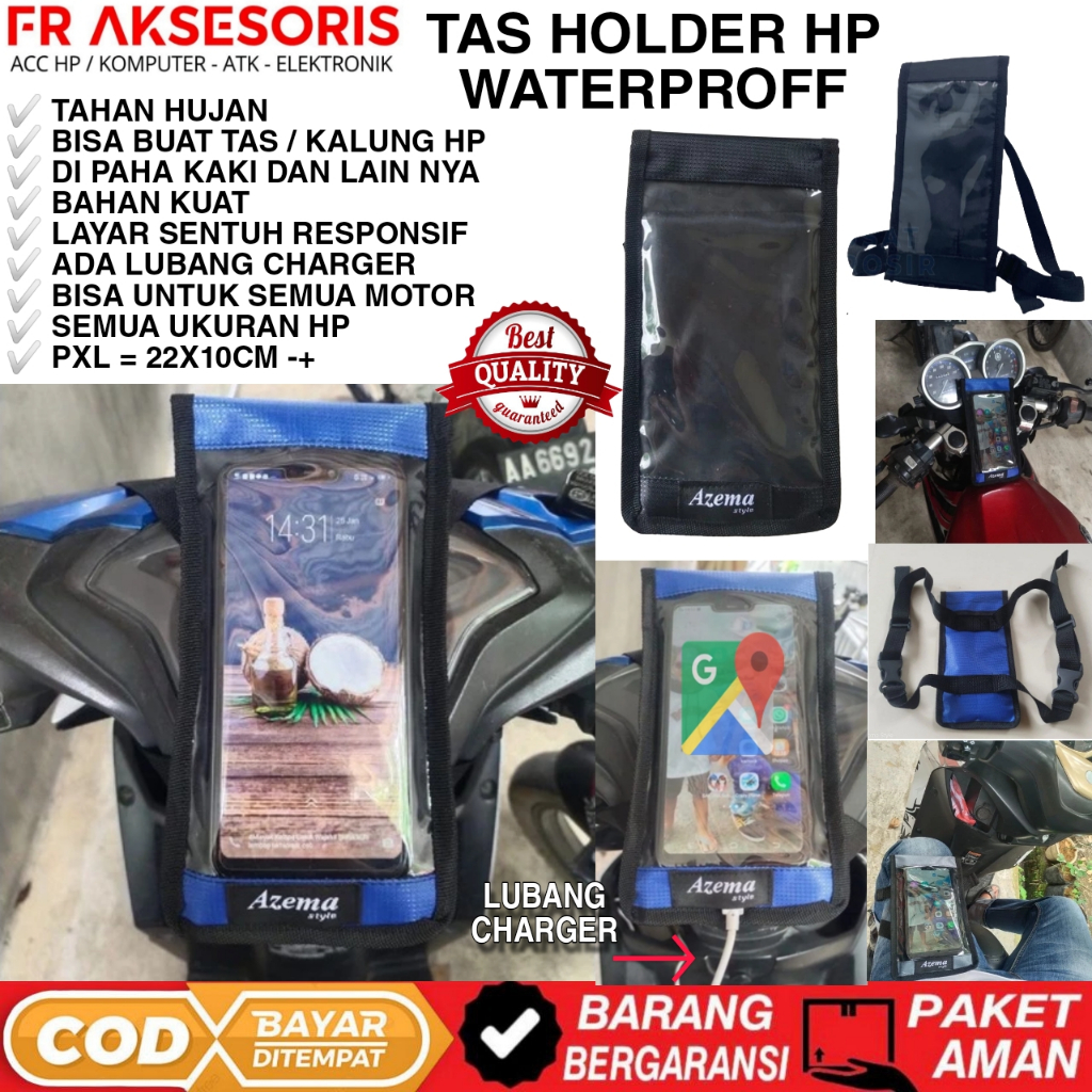 WATERPROOF CASE HP HOLDER HP WATERPROOF TAS HOLDER HP ANTI AIR TAS HP MOTOR TALI STRAP MAPS HOLDER H