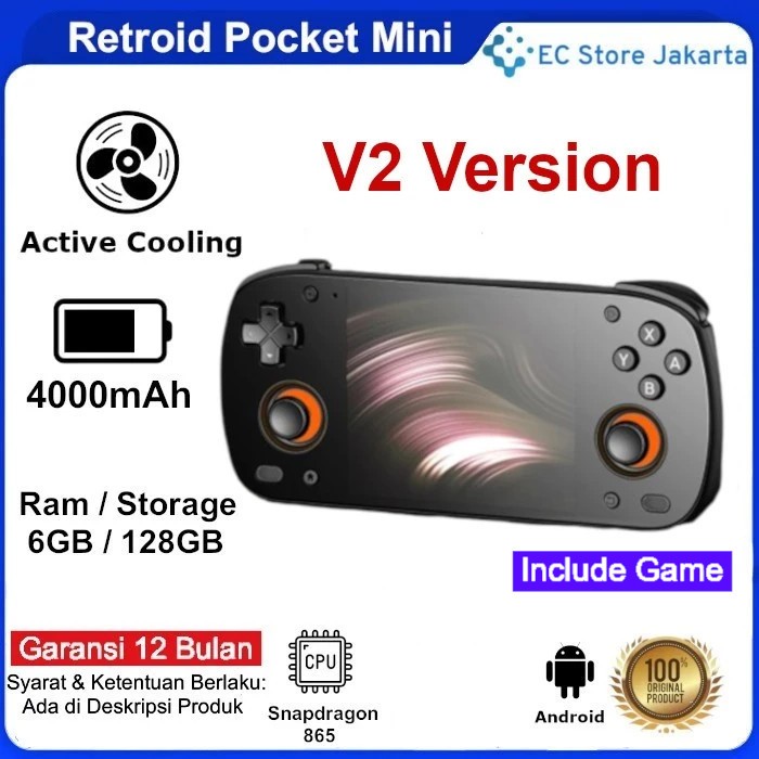 Retroid Pocket Mini V2 Handheld Video Game Console PS1 PS2 Android OS System Portable