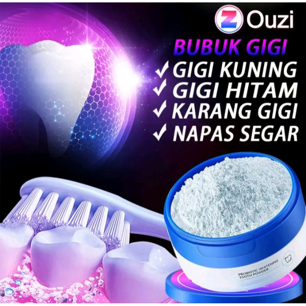 OUZI - BPOM hapus gigi kuning pergi pasta gigi bubuk gigi hitam plak gigi karang gigi nafas segar gi