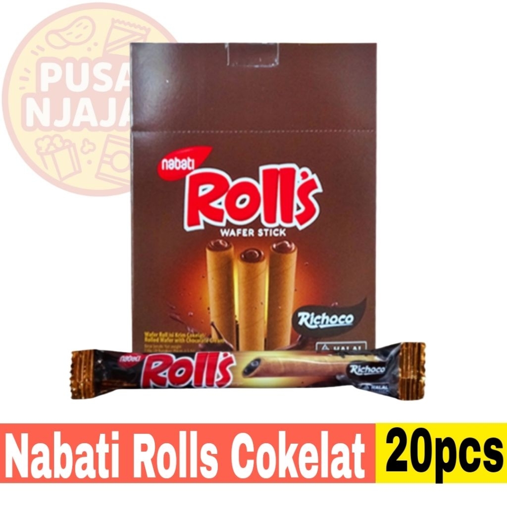

Nabati Richoco Rolls 5.5gr Pak isi 20 pcs Rasa Coklat