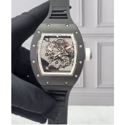 JAM TANGAN 055 BUBBA WATSON RUBBER BLACK CERAMIC CASE AUTOMATIC DIAL WHITE SWISS