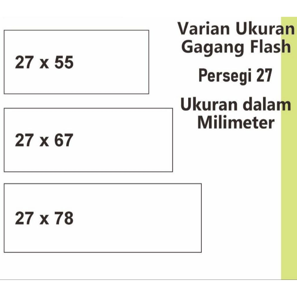 

Gagang Flash Stamp 27 x 55 mm paket 10biji