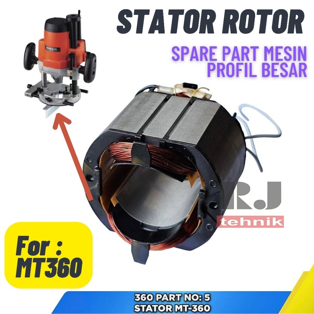 Maktec MT360 Stator Rotor Rumah Armature Mesin Profil Router Besar MT 360 MT 362 3612 M3600 M3600B S