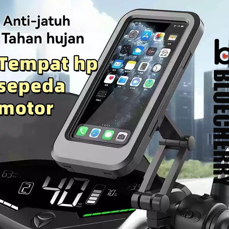 KODE X55P COD Holder Hp Motor Waterproof Anti Air Kuat Kokoh Untuk Pemasangan Di Stang Motor  Tempat