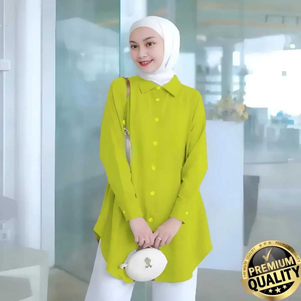 DISKON ATASAN TUNIK RAYON TWILL PREMIUM MOELA TUNIK POLOS LENGAN PANJANG TERBARU 2025