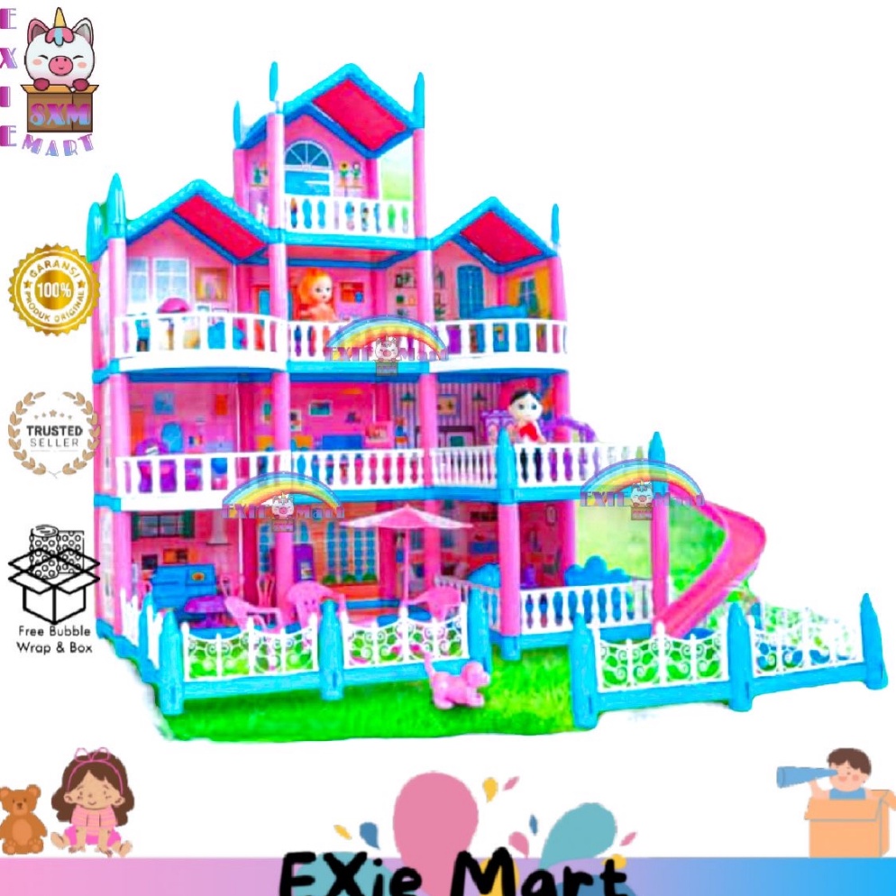 KODE W3H MAINAN ANAK DIY MERAKIT RUMAH BONEKA DREAM HOUSE VILLA BESAR SS1325  MAINAN ANAK PEREMPUAN 