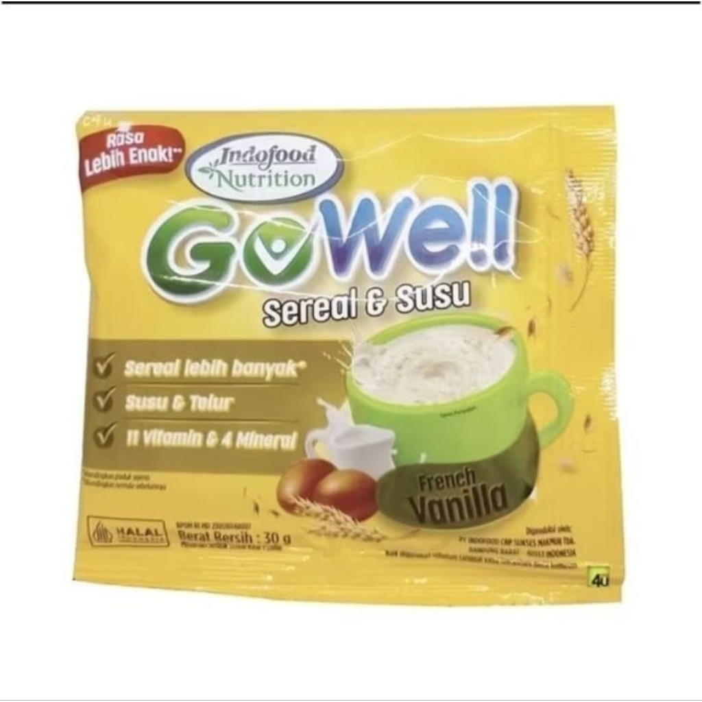 

gowel minuman sereal cocok di jadikan sarapan cepat(rasa vanilla isi 10pcs@)