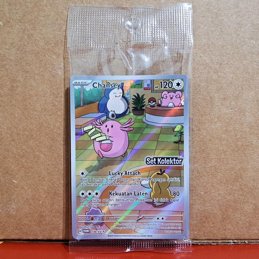 Chansey 130/SV-P Promo Foil Full Art FA Set Kolektor Twilight Masquerade Pokemon TCG Card Indonesia 