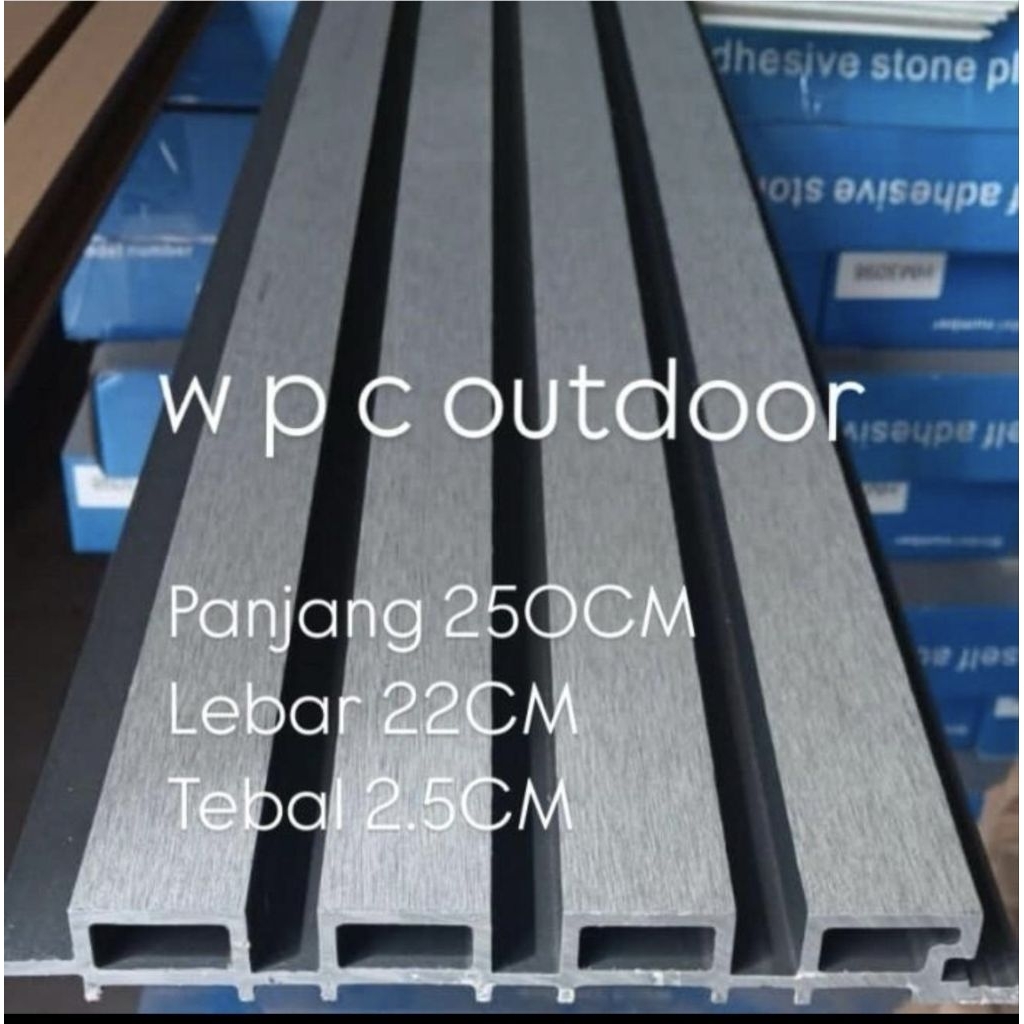 wpc outdoor dinding PROMO WPC PAGAR Decking outdoor - Abu-abu