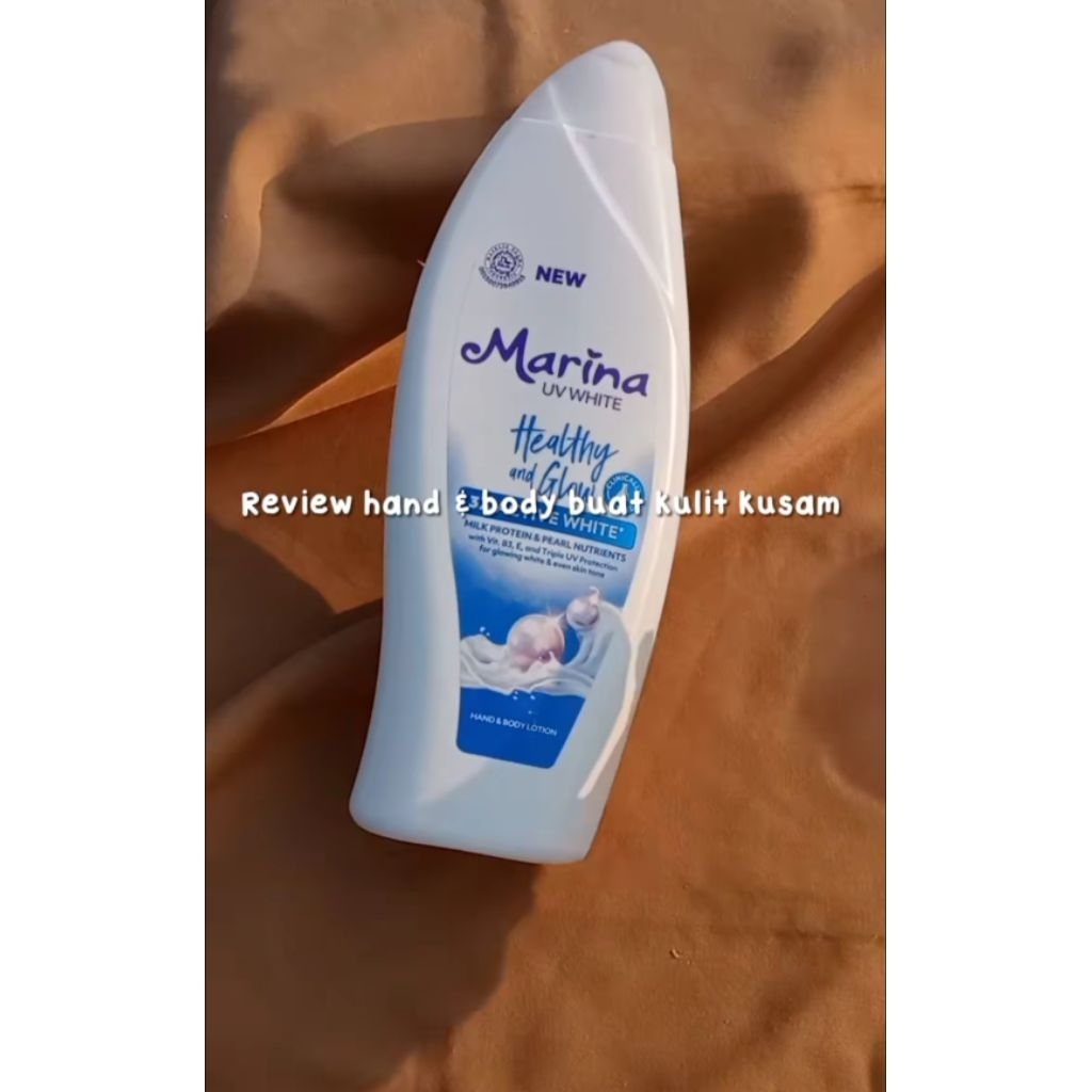 Marina UV White Healthy & Glow 460ml Jumbo / Handbody Marina Biru 460ml /Hanbody Marina Mutiara Menc