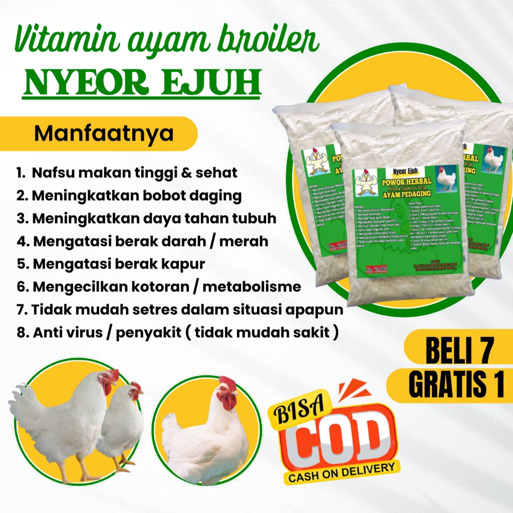 

Navi_Lezatoz Vitamin Ayam Broiler Vitamin Ayam Pedaging Jamu Nyeor Ejuh Obat Ayam Broiler Suplemen