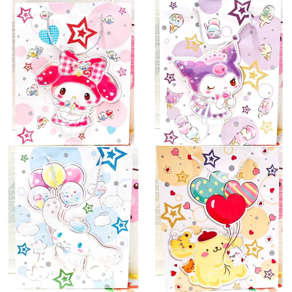 

[ PAPER BAG S*NRIO 26x31x10cm ] Kertas kado tas kado samarinda jual tas ulang tahun paper bag kado motif ulang tahun toko gift Kalimantan jual paper bag narabellsgiftshop ineed_ushop toko kado anak Balikpapan jual kado gift kaltim pusat kado smd