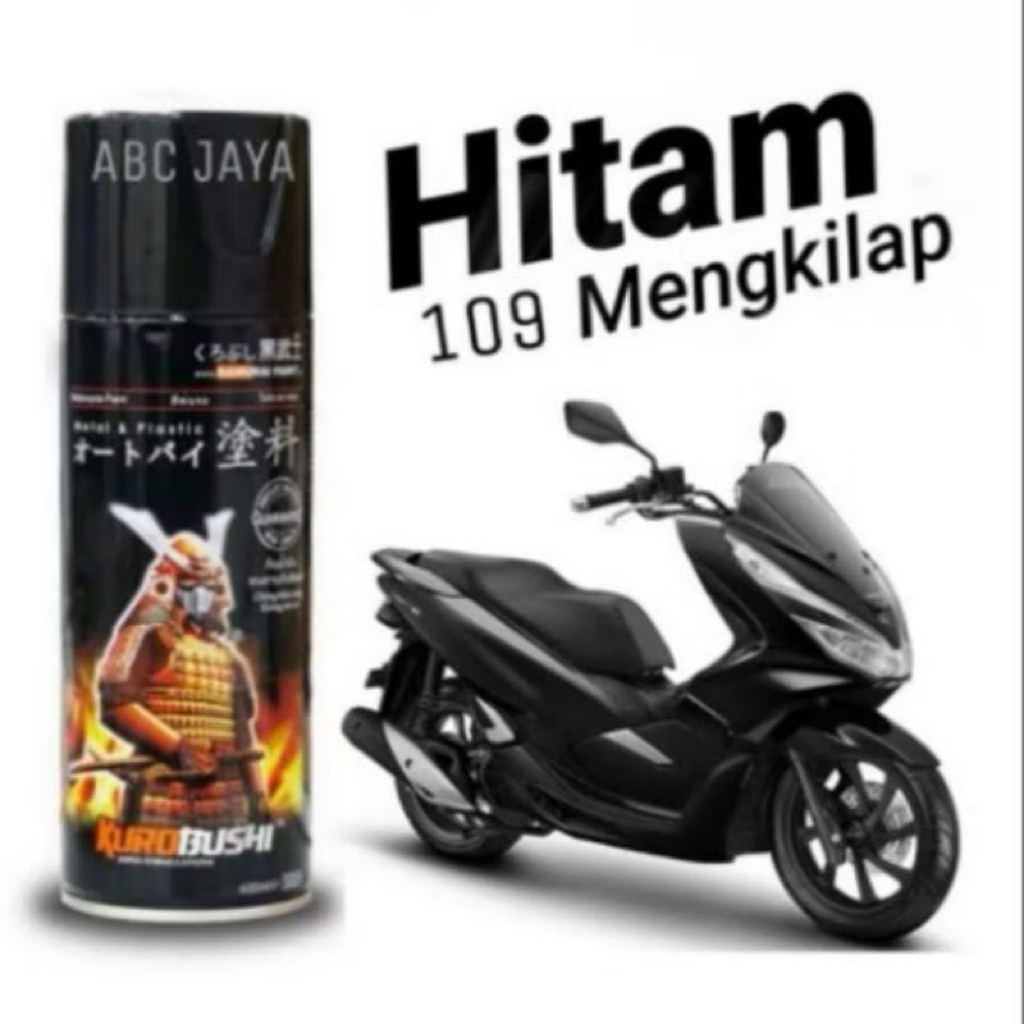 Cat Pilok Samurai Paint 109 BLACK 400ml Hitam Mengiilap Solid Gloss Glossy pilox pylox