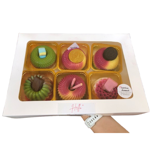 

(INSTAN) Lareca Pudding Mini 6 Pcs Hampers Ultah (box size 27 cm) - Hampers Puding Custom - Parsel Puding Ulang Tahun Birthday - Hampers