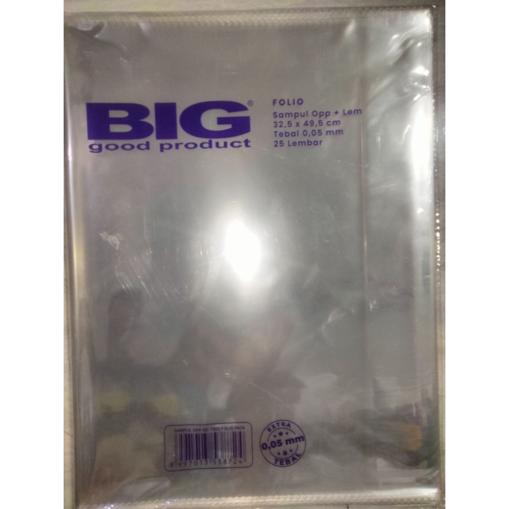 

Sampul Plastik Big folio, isi 25 lembar, ukuran 32,5 x 49,5cm