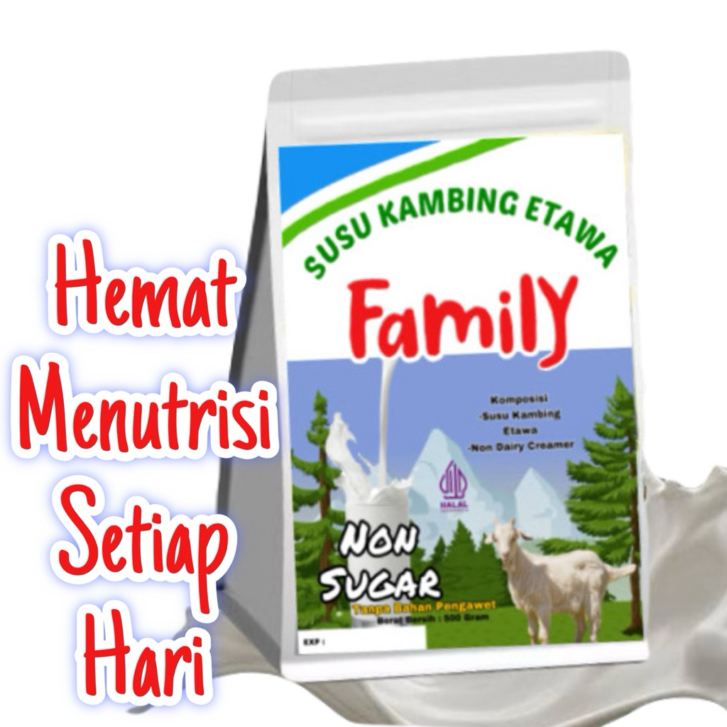 

1000Manfaat Family Susu Kambing Etawa Non Sugar 500gr Alufoil Enak Segar