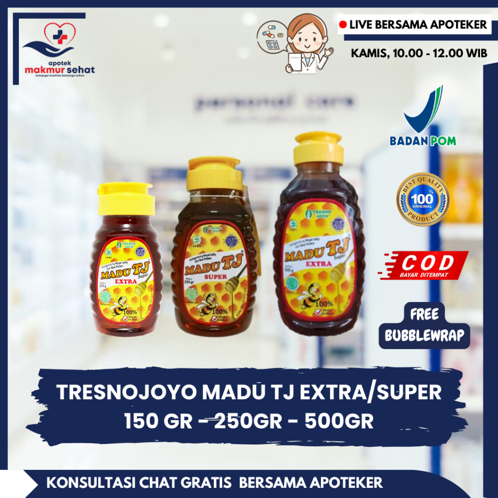

Madu TJ Extra/Super 500 Gram/250 Gram/150 Gram - Meningkatkan daya tahan tubuh