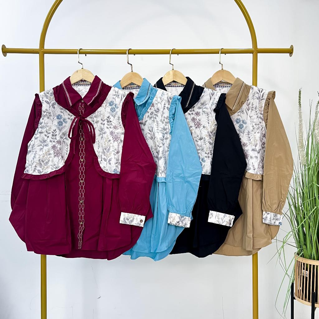 GASYALAMODE SALSABILA | Terbaru Atasan Katun Jepang Adem - Baju Santai Wanita LD 110 rompi vest pita