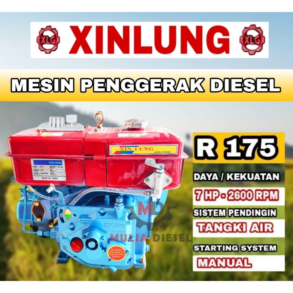 Mesin Penggerak Serbaguna Diesel Solar Engine R175 R 175 NANFENG WUJIN XINLUNG SHARK 7HP Dinamo Gene