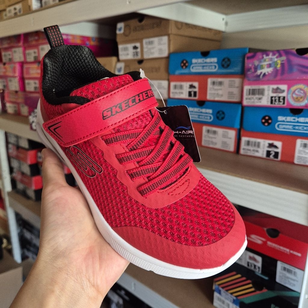 Skechers Microspec max vaptix Sepatu Sneakers Anak Original - Red | Boys Kids Skechers Sneakers