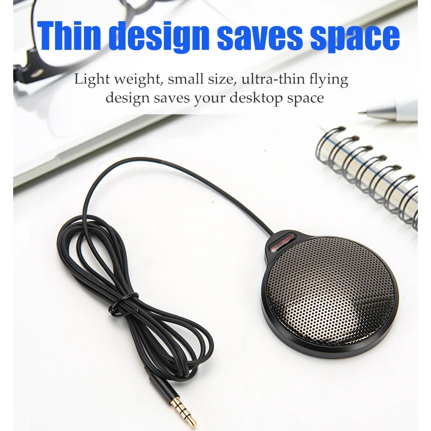 Microphone Mic Rapat Metting 360 3.5mm Jack  Port Omnidirectional Audio Mic for Computer Laptop Mobi