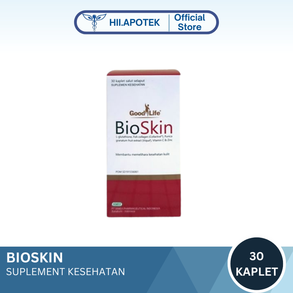BIOSKIN GOODLIFE 30KAPLET+ GRAPHA-E 30TABLET | LGLUTATHIONE 250MG-FISH COLLAGEN 500MG-ZINC-VITC