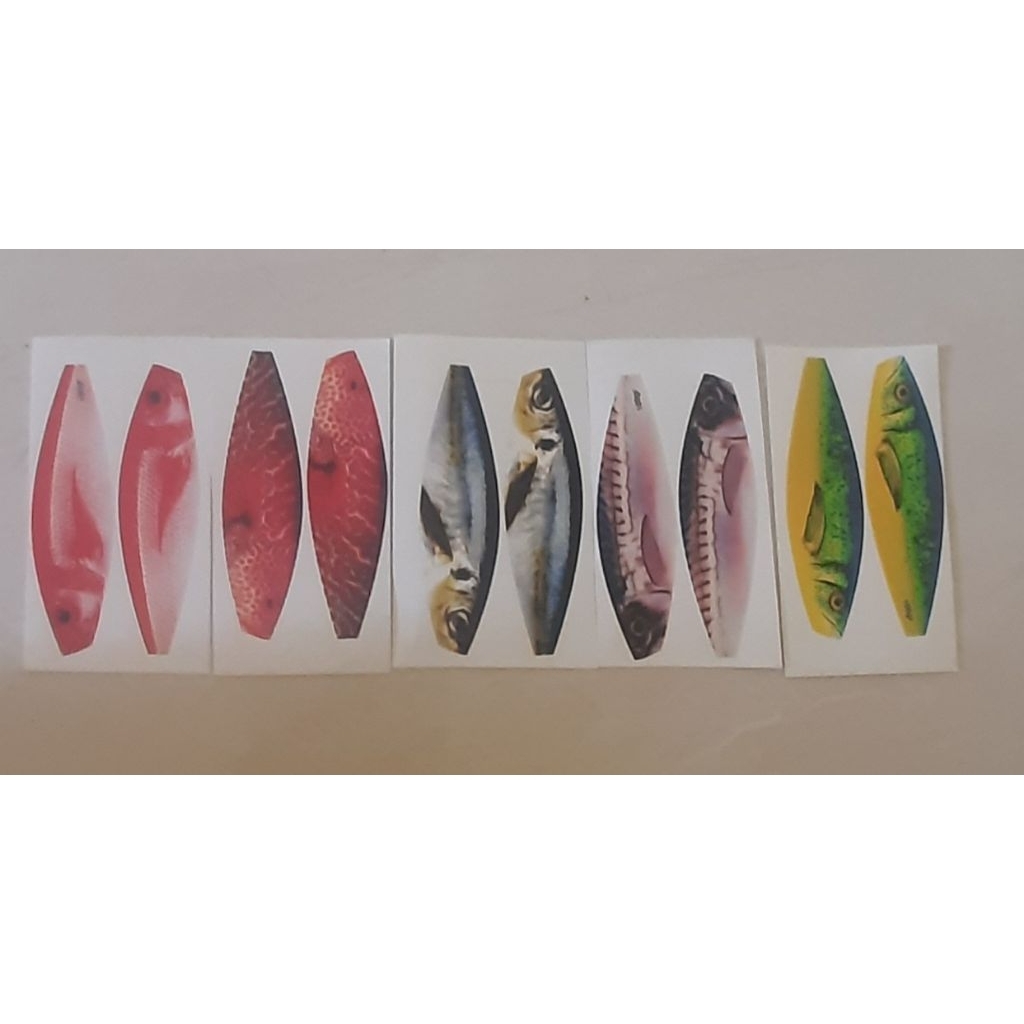 

stiker decal motip ikan asli model koika ukuran 40 -200gram