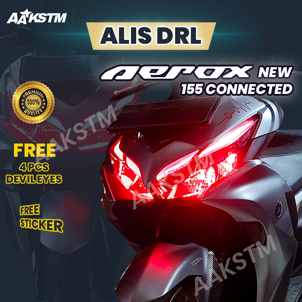 LAMPU ALIS DRL LED NEW AEROX CONNECTED FREE DEVIL EYES 2023 2022 2021 2020 LAMPU ALIS DEPAN HEADLAMP