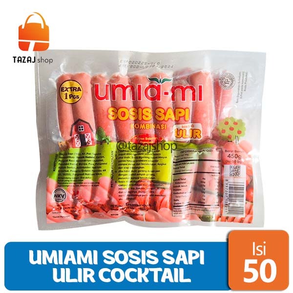 

Umiami Sosis Sapi Ulir Cocktail 450 Gram - Isi 50 pcs