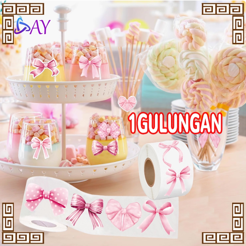 

Stiker Coquette Aesthetic 500 Lembar Pink Ribbon untuk Packaging Hadiah
