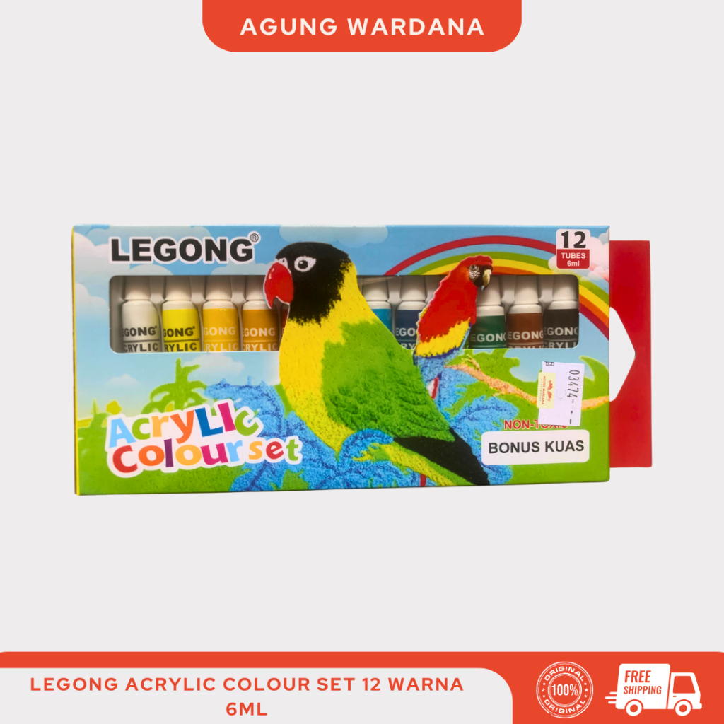 

CAT AKRILIK LEGONG ACRYLIC COLOUR SET 12 WARNA 6ML