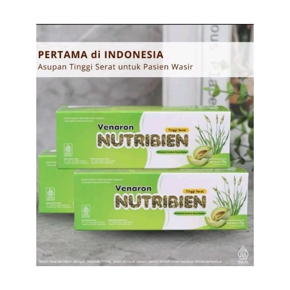 

Minuman Tinggi Serat untuk Wasir / Ambeien VENARON NUTRIBIEN 1 SACHET Rasa Melon