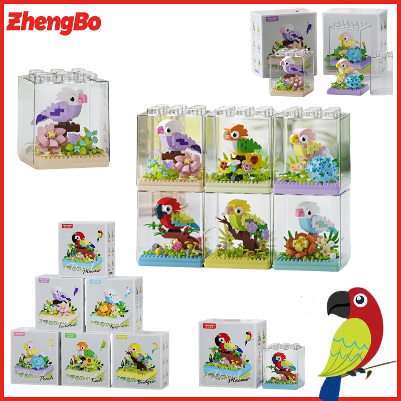 200PCS+ ZhengBo Mainan Brick Anak Perempuan Brick Bird Seri induk Edukasi Mainan Hadiah