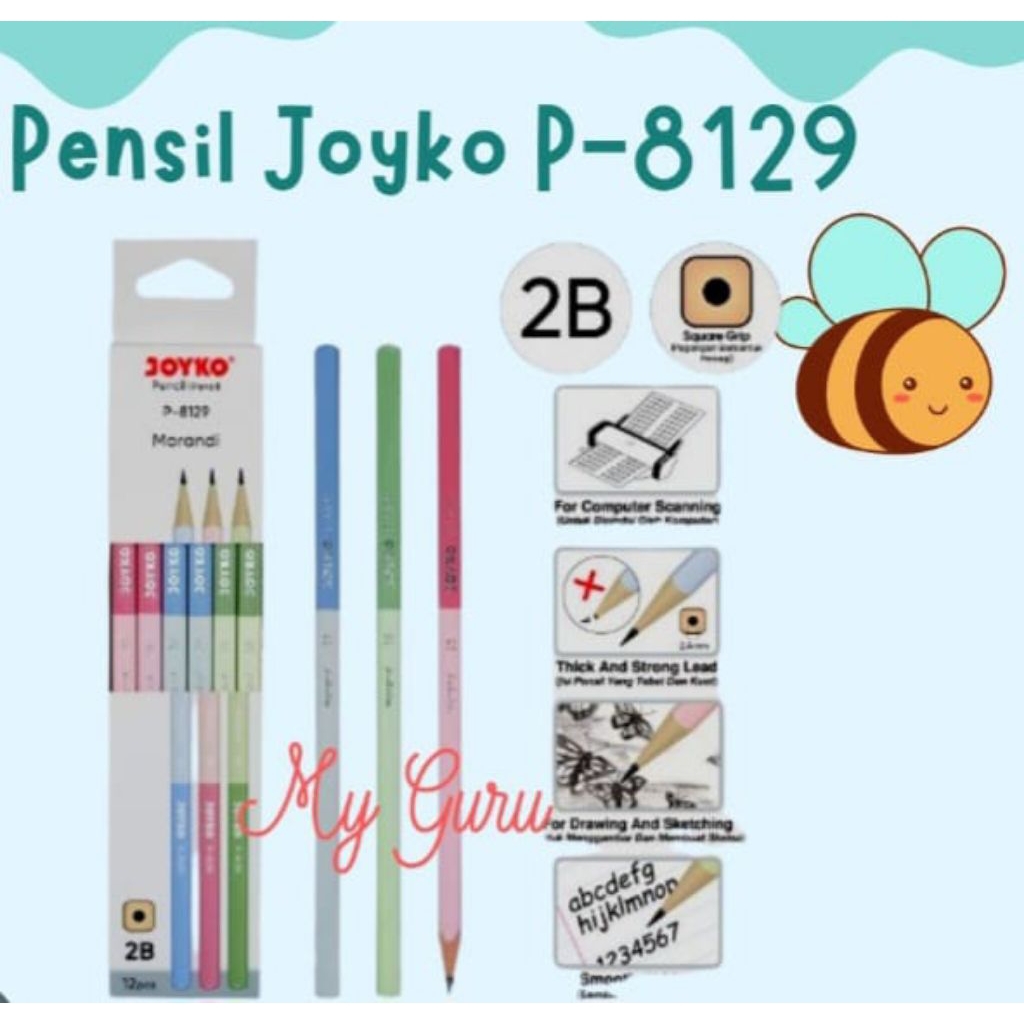 

PENSIL 2B JOYKO P - 8129 HARGA 1 PACK ISI 12 PCS