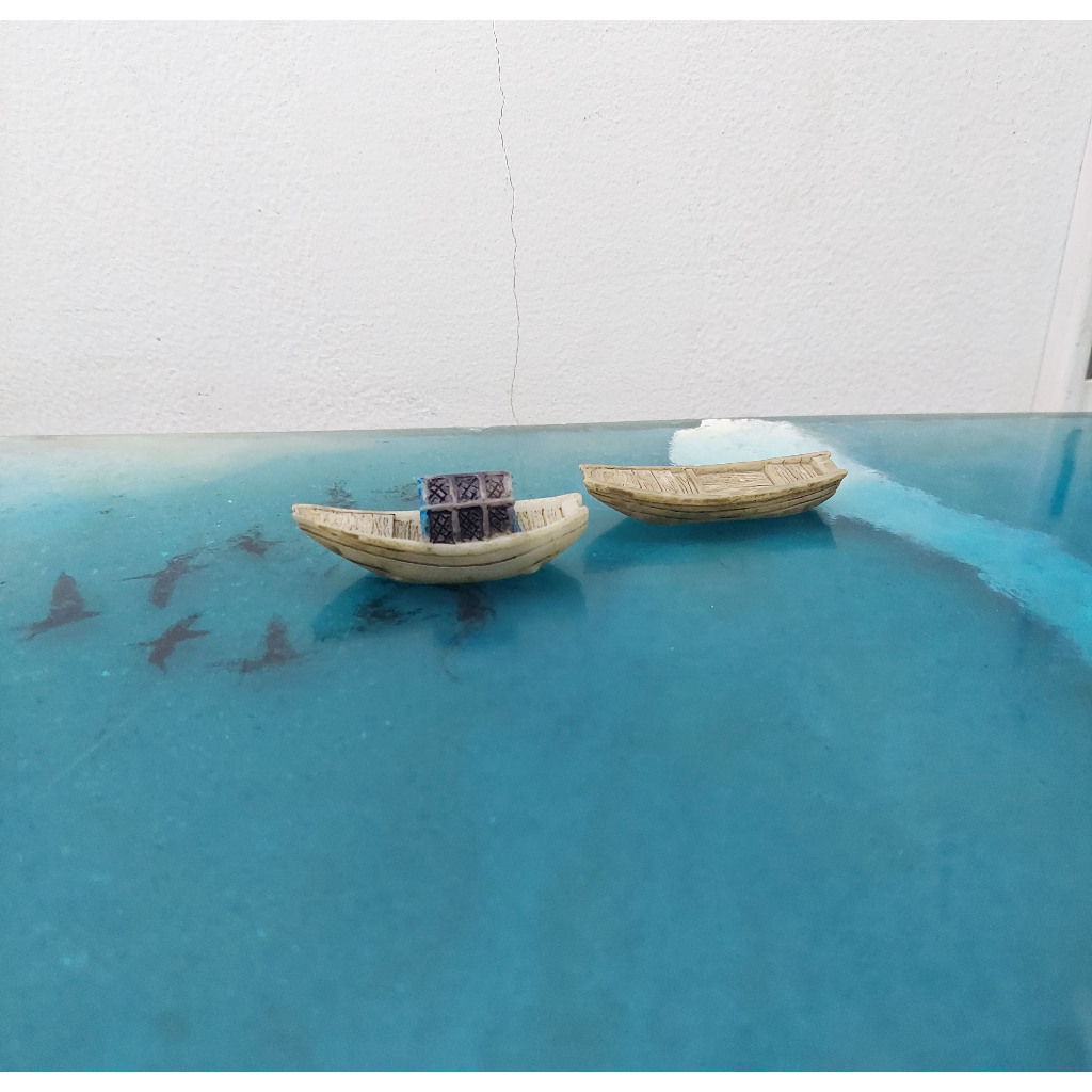 Miniatur Micro Landscape Fishing Wupeng Boat Kapal Nelayan