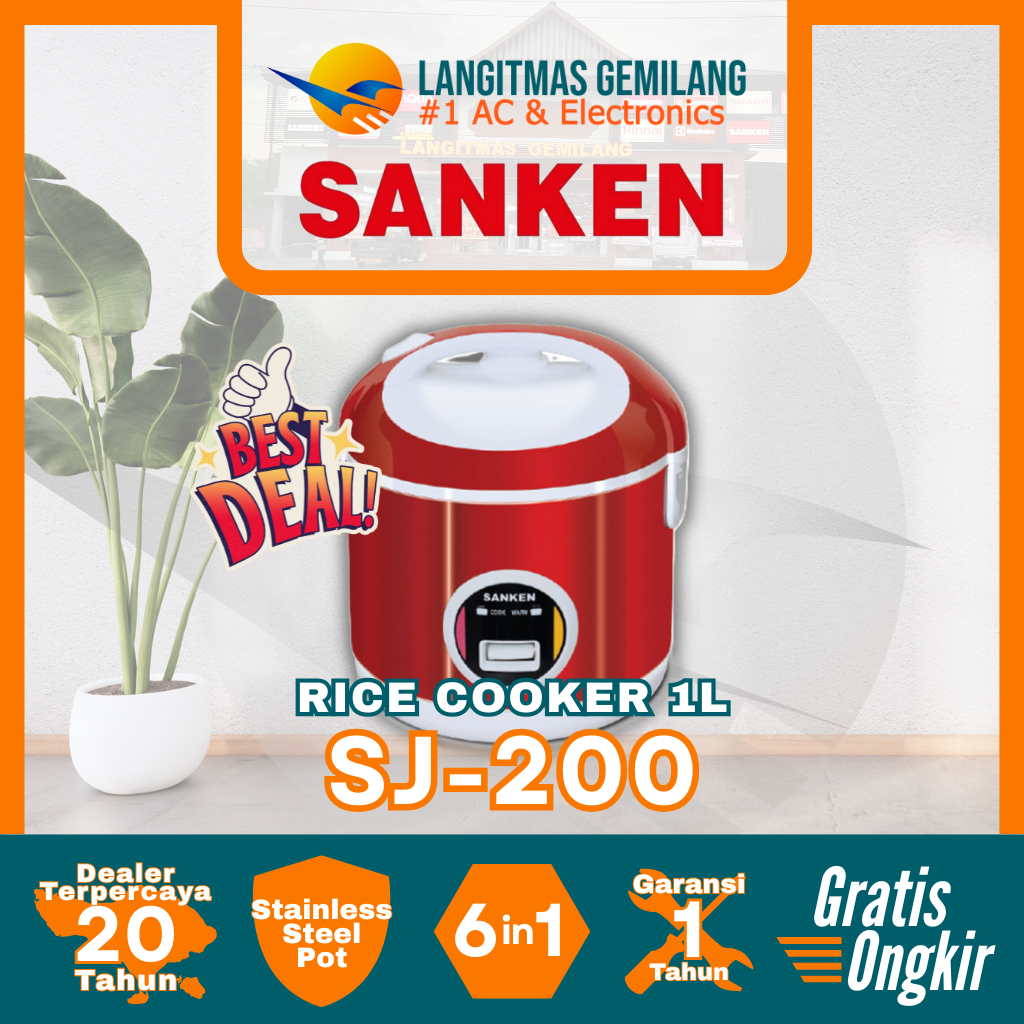 SANKEN RICE COOKER 1 Liter SJ-200