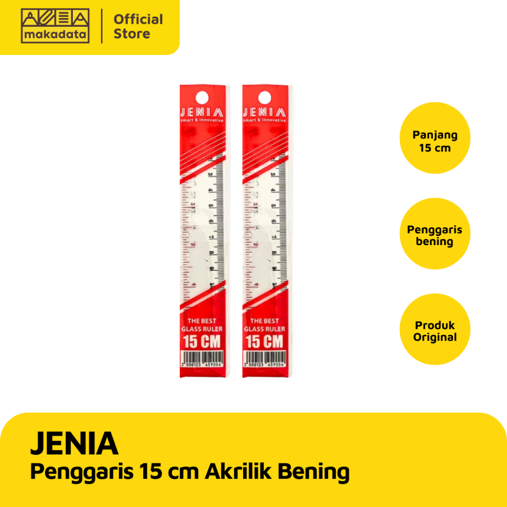 

PENGGARIS / GARISAN JENIA 15CM ACRYLIC BENING (1 PCS) MURAH