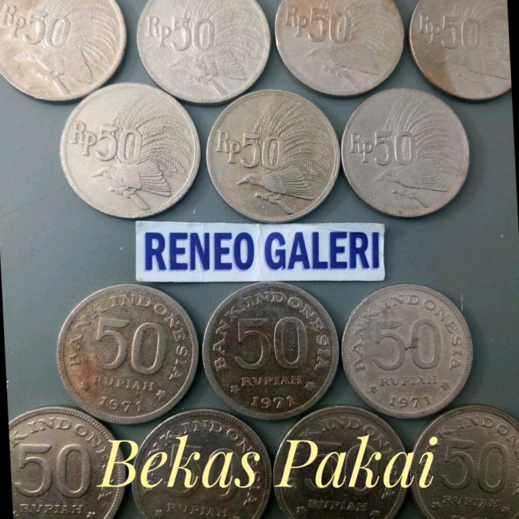 VF cuci 50 Rupiah Burung Cenderawasih Tahun 1971 cendrawasih Uang koin kuno logam Indonesia original