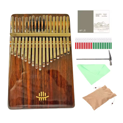 AL - Hluru 17 Key Type B Professional Rosewood Kalimba 21 Key Resonator Thumb Piano Walnut Finger Pi