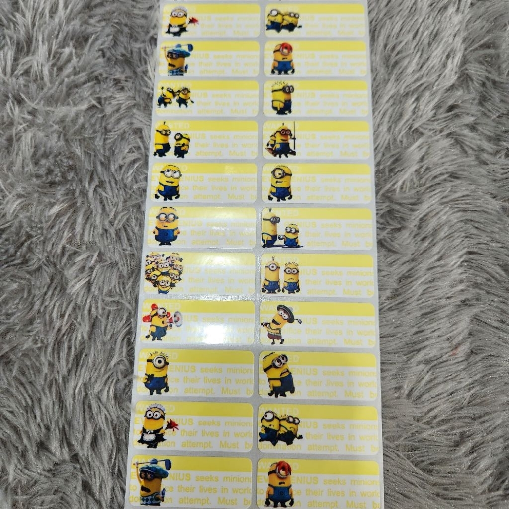 

STIKER NAMA WATERPROOF SIZE L/STIKER NAMA MOTIF/STIKER NAMA KARAKTER MINION/STIKER NAMA TERBARU