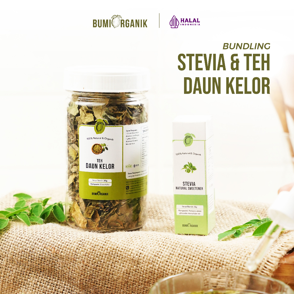 

2 IN 1 DIET STEVIA + TEH KELOR - BUMI ORGANIK / STEVIA TETES / TEH DAUN KELOR / DAUN KELOR / TEH / PENGGANTI GULA / GULA STEVIA / TEH HERBAL / TEH DIET / HERBAL DIET / KELOR / TROPICANA SLIM / NUTRIFARM / TEH SOLO RACIKAN / TEH SOSRO / TEH HIJAU /TEH POCI