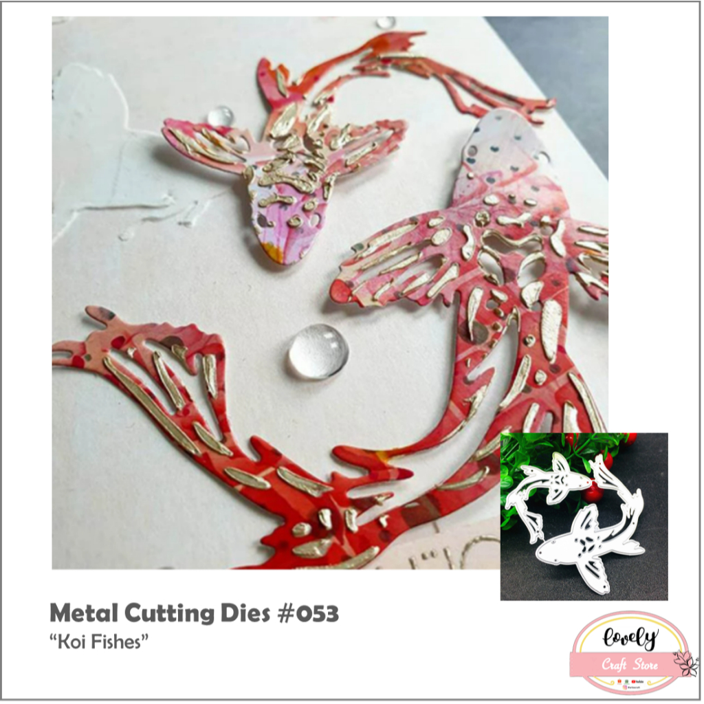 

Metal Cutting Dies #53 - Cetakan Stensil, Stencl Metal Knife Mold bentuk fish koi untuk bahan Mahar, Cards, Journal, Scrapbook