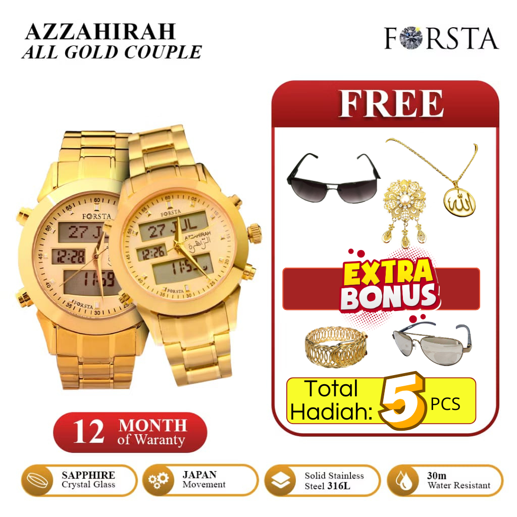 Forsta Azzahirah All Gold - Couple Jam Tangan Muslim