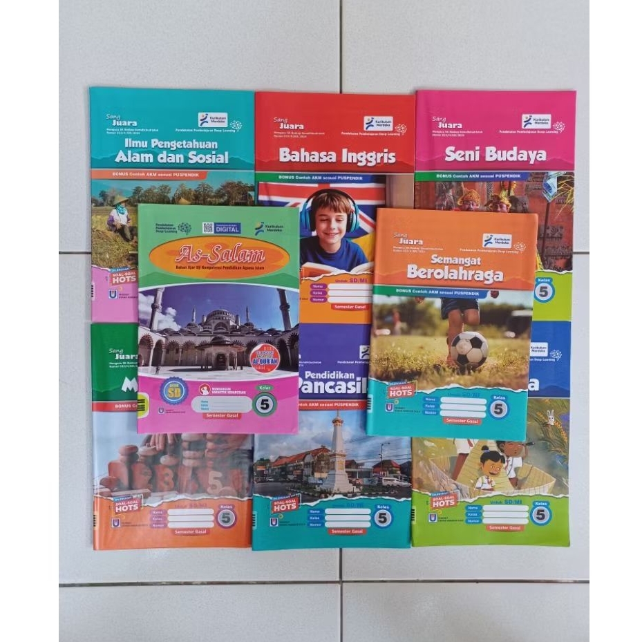 Buku LKS Mata Pelajaran Kelas 5 SD/MI Semester 1 Kurikulum Merdeka Sang Juara dan As-Salam Semester 