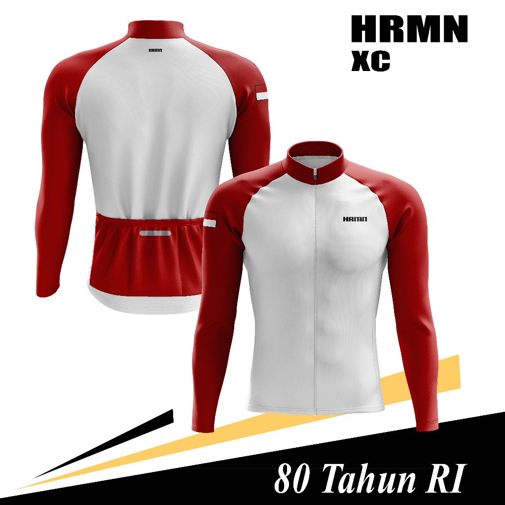 Jersey Road Bike / Jersey Roadbike - HRMN Merah Putih LS