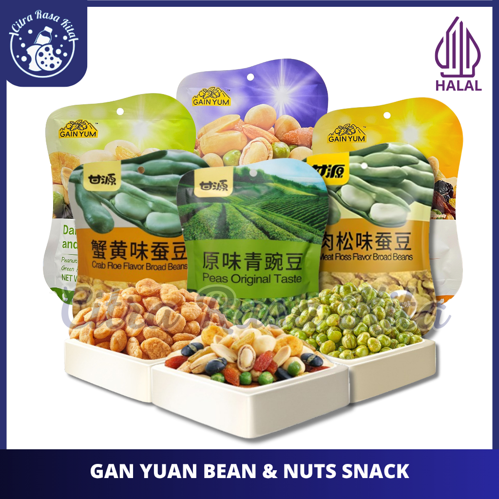 

Gan Yuan Cemilan Kacang-Kacangan rasa Crab Roe Flavour Beans Peas Original Sunflower Seed